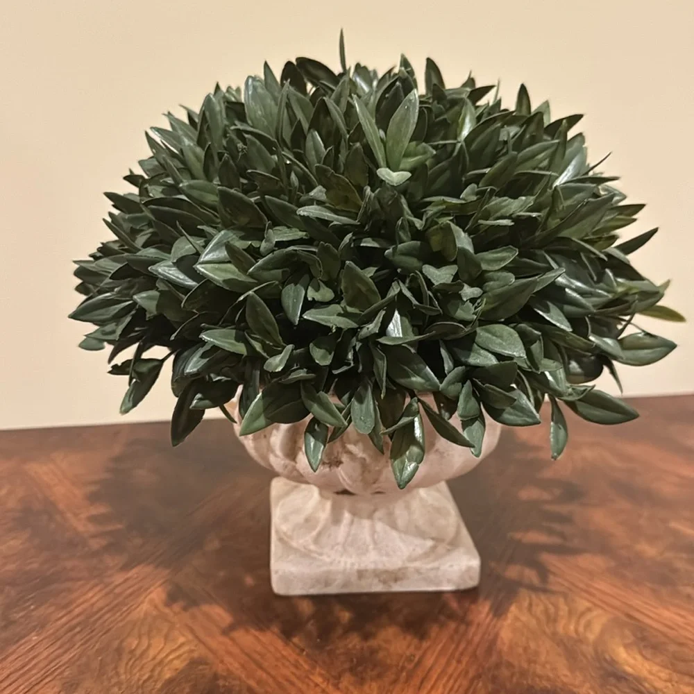NWT Faux Greenery in Pedestal Vase